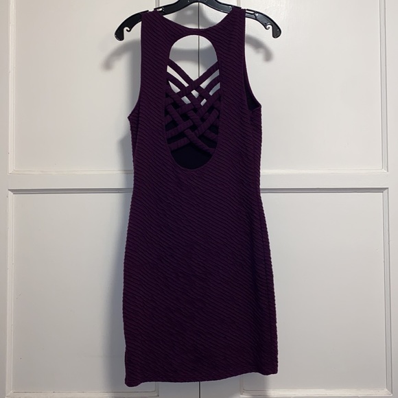 Free People Medium Violet Purple Crisscross Back Midi Dress - Picture 3 of 9